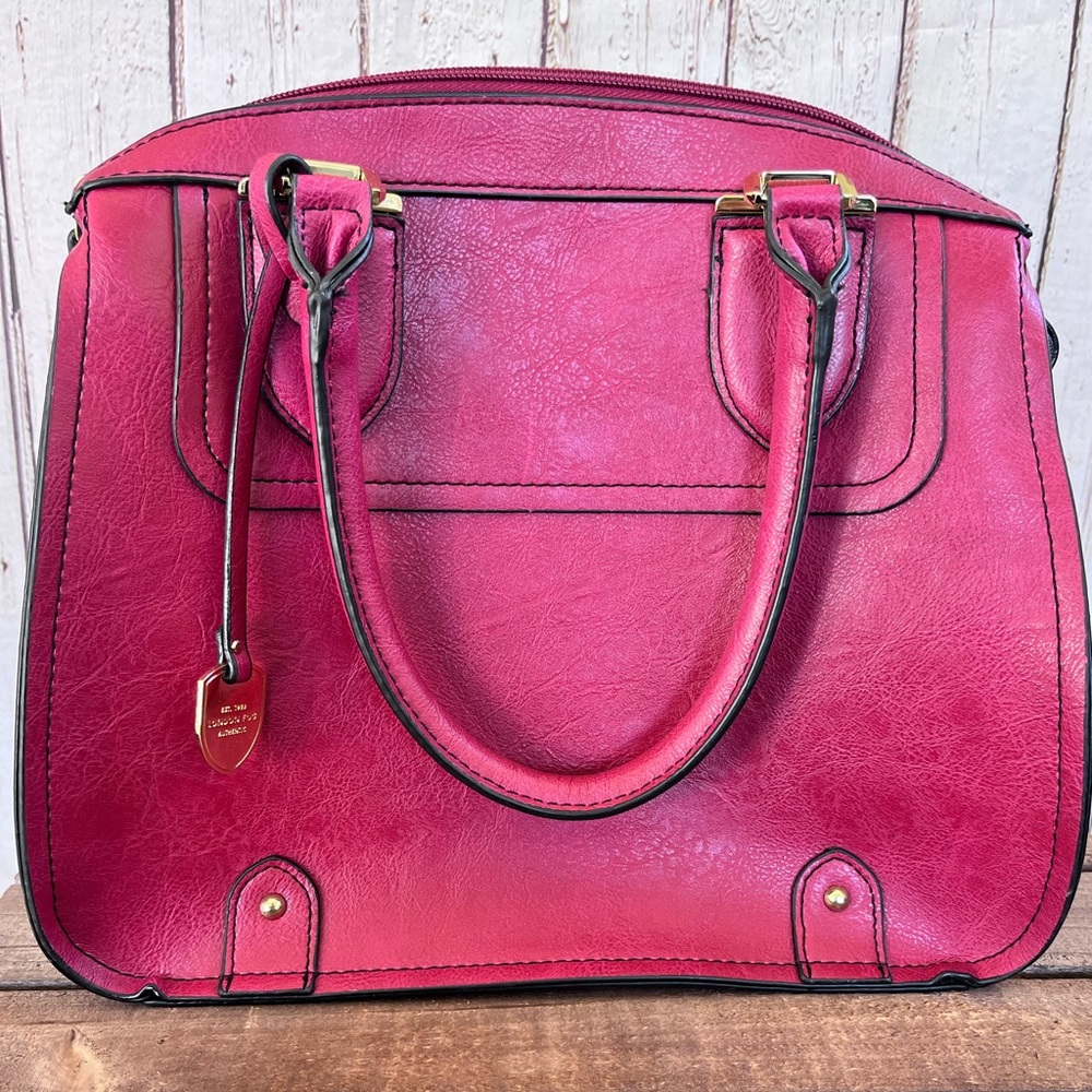 London Fog Burgundy Medium Satchel
